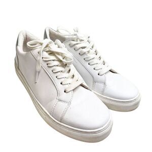 Steve Madden Shoes Size 10 Ravia Sneaker White and Silver Lace Up Rubber Sole‎